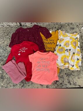 Mixed Colors Baby Girls Pajama and Bodysuit Set 6 month sunflower valentine pant